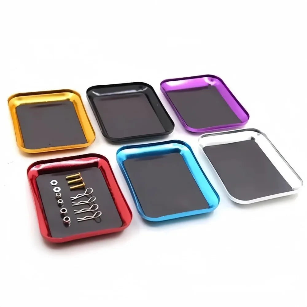 Magnetic Screw Tray – Aluminum Alloy Parts Organizer Disk Magnetic Parts Tray Axl