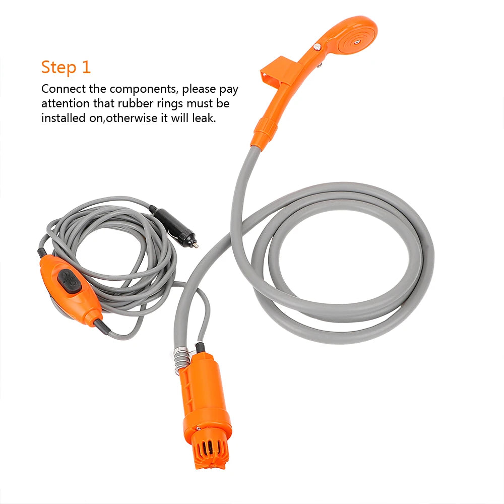 Portable 12V Car Shower Pump – Camping & Outdoor Travel Wash Car Shower Pump Axl
