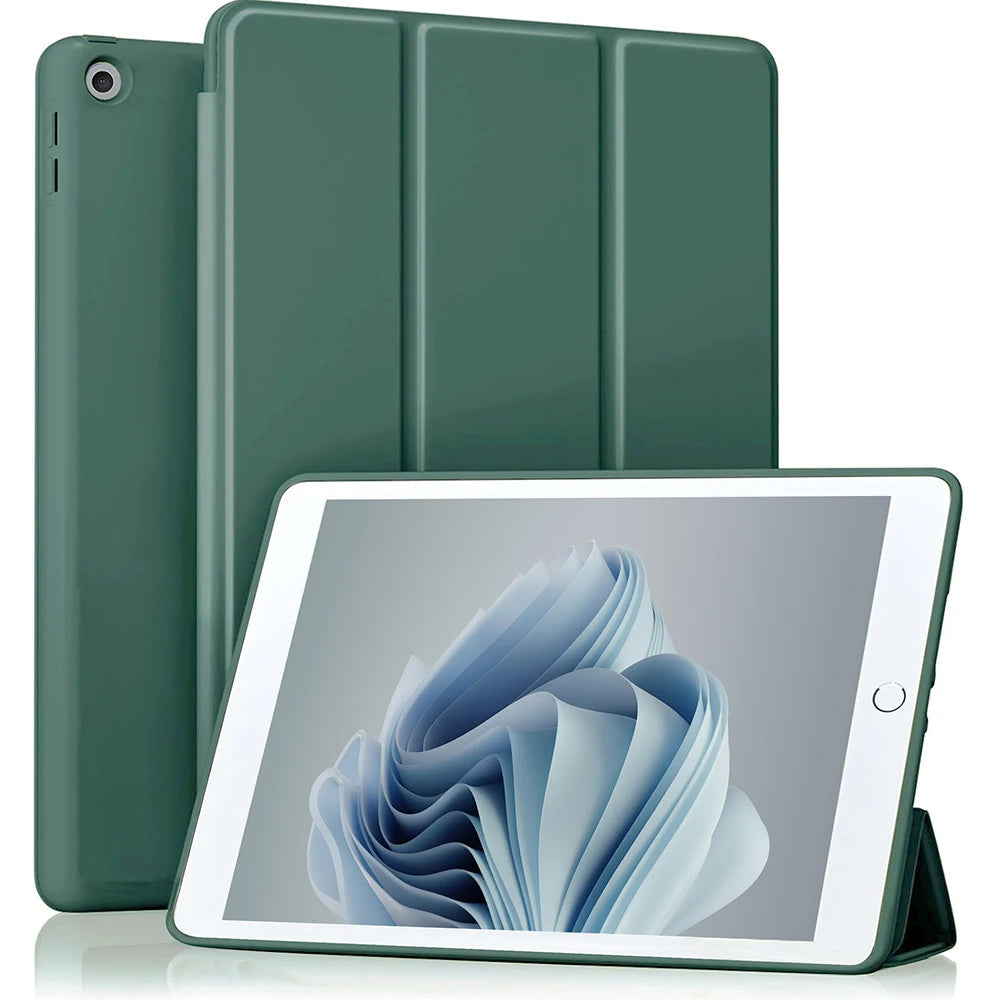 Tri-Fold Smart Case iPad 9th/8th/7th Gen 10.2" + Pencil Slot Tablet Folio Case Axl Deep Green