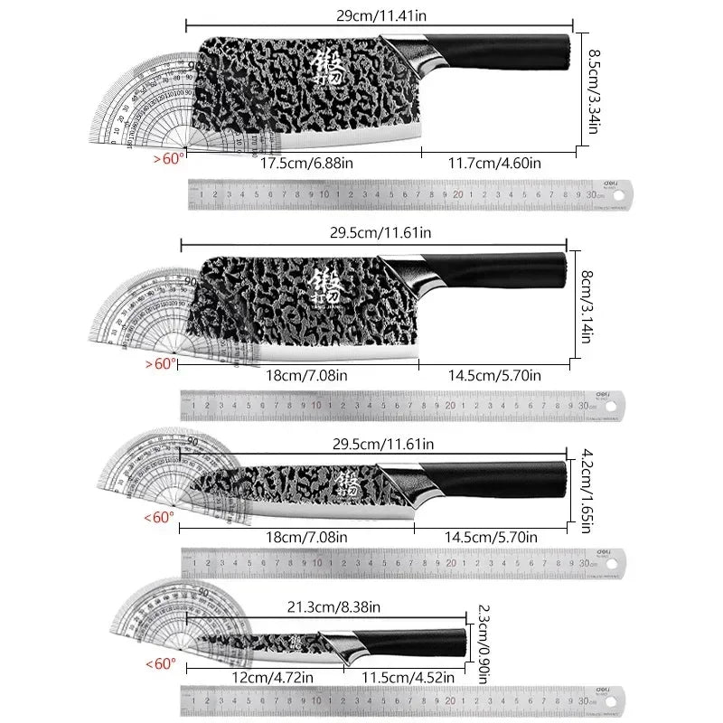 PLYS 4-Piece Stainless Steel Kitchen Knife Set with Covers Kitchen Knife Set Axl