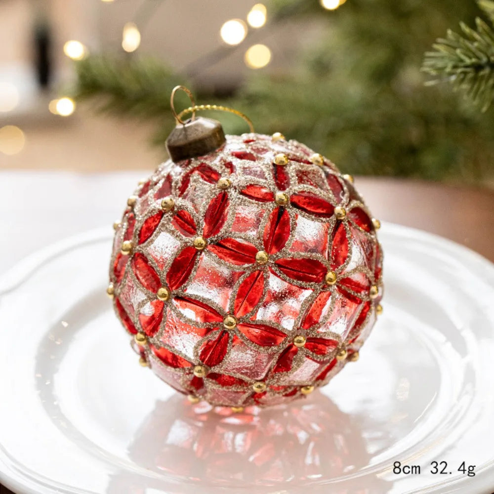 Glass Christmas Ball Ornament 8cm | 6 Colors Xmas Tree Decor Christmas Ornament Axl A 8cm