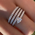 Huitan Multi-Layer CZ Women's Ring – Wedding & Engagement Fashion Ring Axl Q149 9