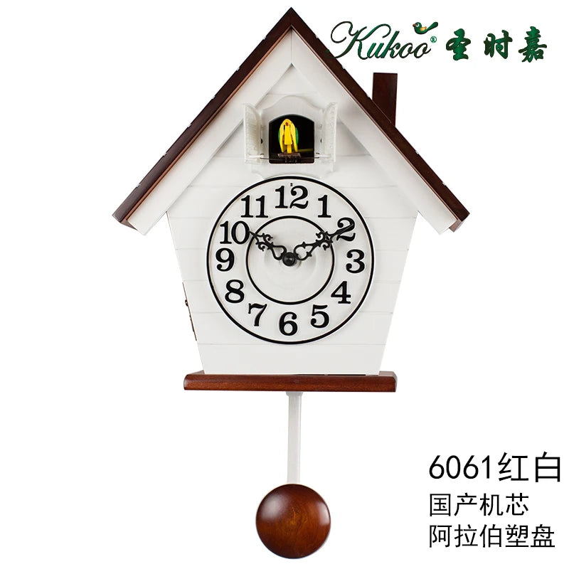 Wood Cuckoo Wall Clock – Bamboo Pendulum Bird Decor 12" Decorative Wall Clock Axl Style 3 29X44CM