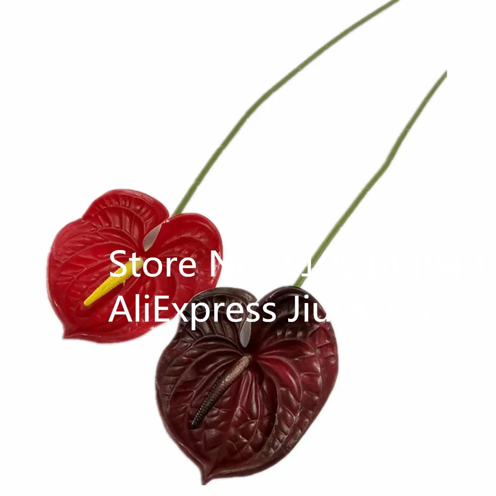 Burgundy Artificial Anthurium Stem 60cm | Faux Floral Branch Artificial Flower Stem Axl