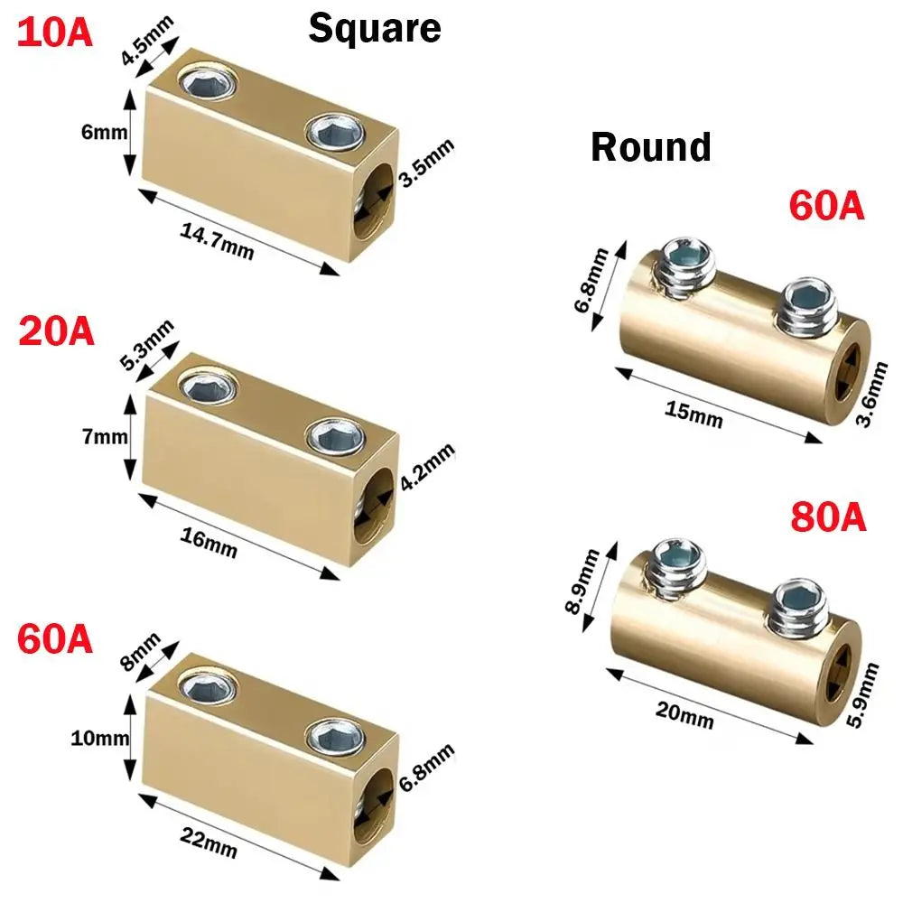 Waterproof Brass Terminal Block Wire Connector 10A 20A 60A Butt Joint Wire Terminal Connector Axl