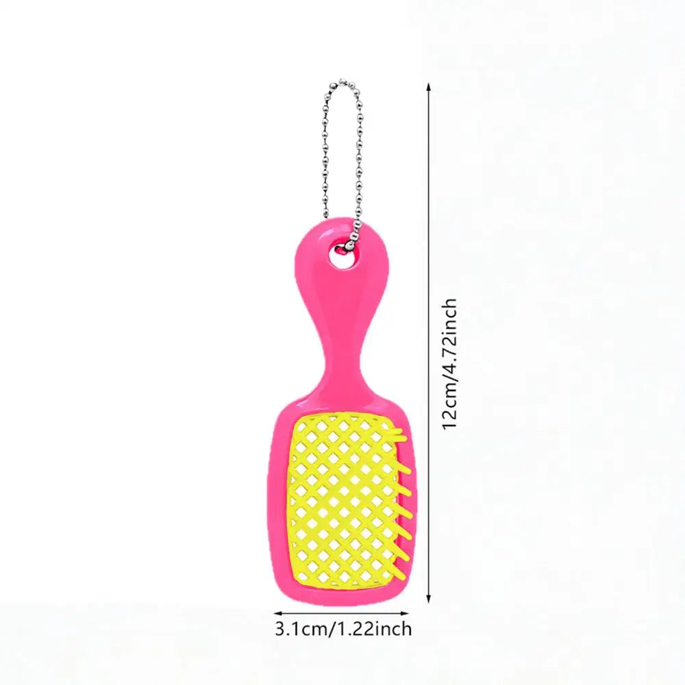 Mini Hairbrush Keychain – Compact Portable Travel Hair Brush Travel Hair Brush Axl Hot Pink