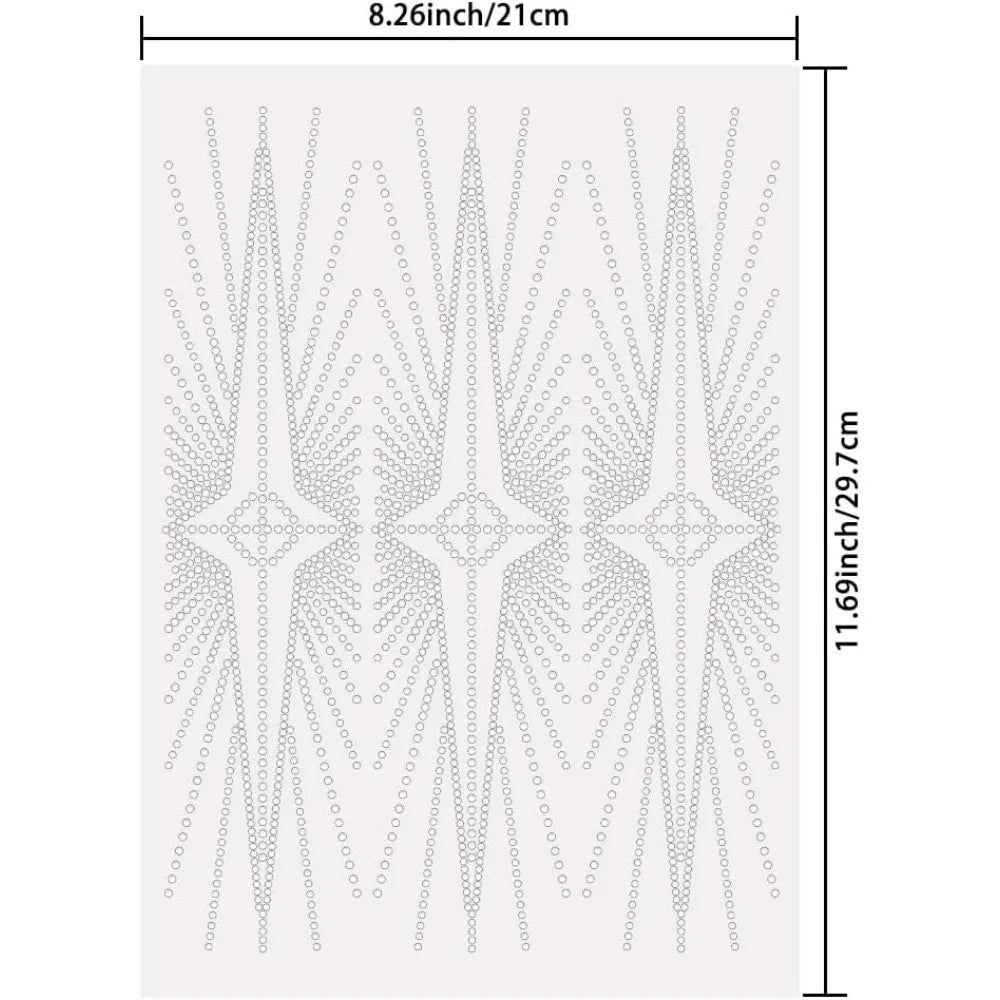 Iron-On Starburst Rhinestone Transfer Bling Decals – 3pc Sheet Rhinestone Iron-On Transfer Axl