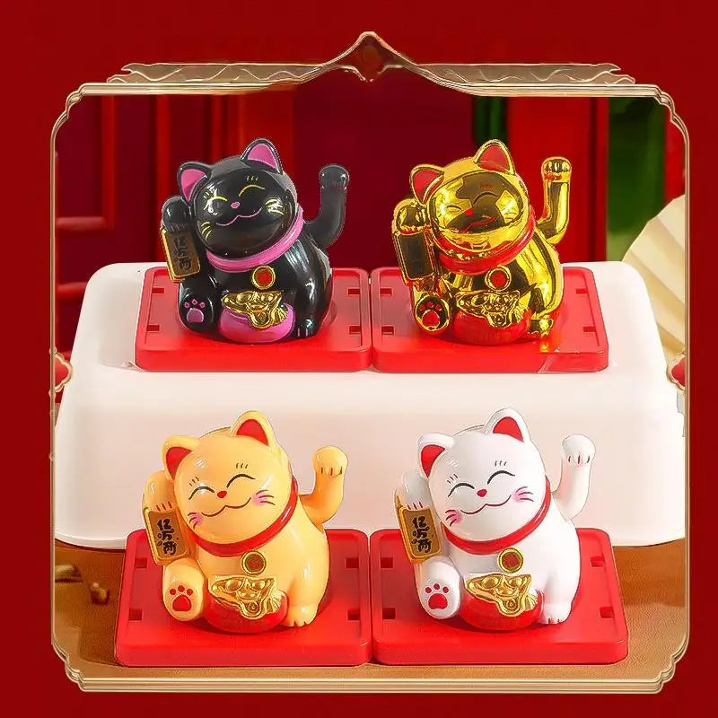 Solar Lucky Beckoning Cat Ornament – Home & Office Décor Solar Cat Ornament Axl
