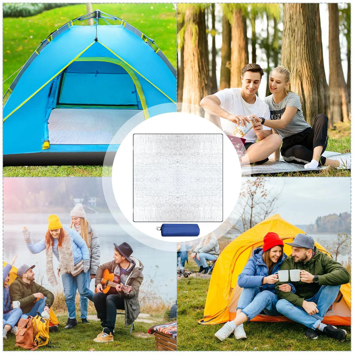 Foldable Camping Foam Mat – Double-Sided Aluminum Foil Ground Pad Camping Ground Mat Axl