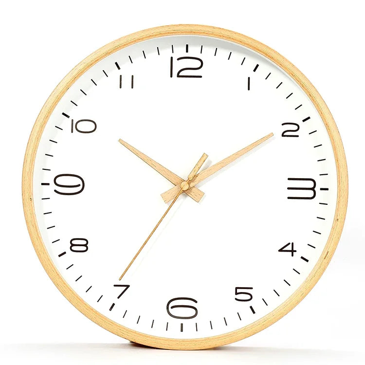 Nordic Wood Wall Clock – Silent Quartz Modern Home Decor Wall Clock Axl