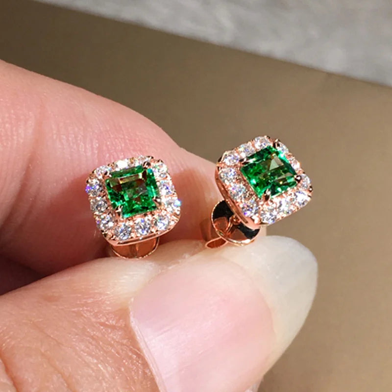 Huitan Cubic Zirconia Stud Earrings – Geometric Fashion Jewelry Stud Earrings Axl