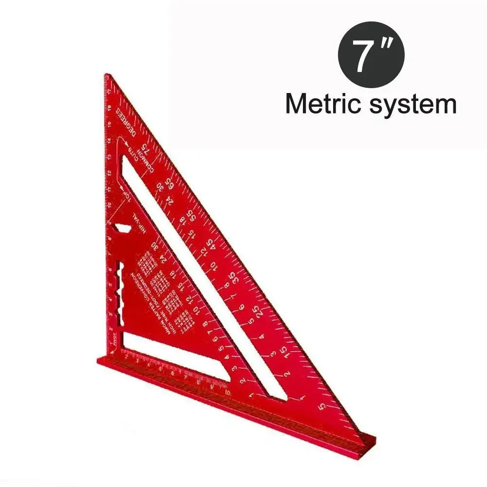 7-Inch Aluminum Speed Square Triangle Ruler – Metric & Imperial Speed Square Ruler Axl red-metric-1pc