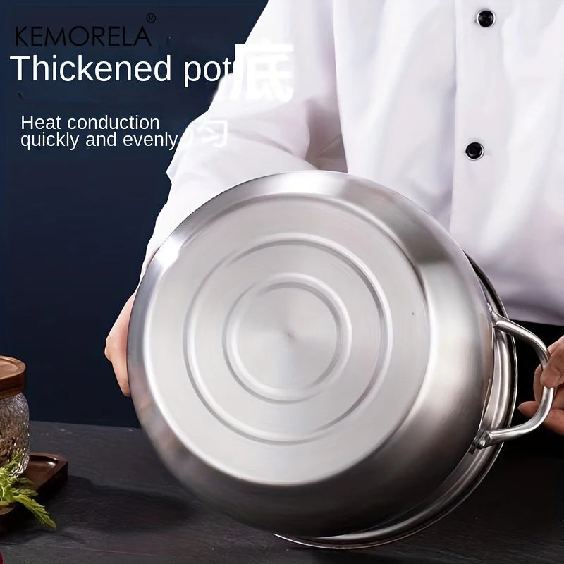 KEMORELA Large Stainless Steel Soup Pot – Gas & Induction Soup & Stock Pot Axl
