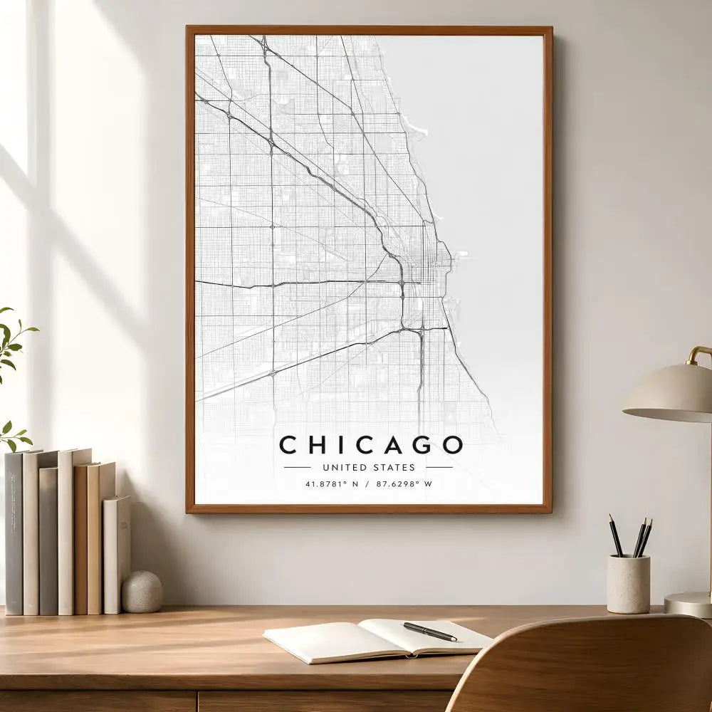 City Map Art Poster – HD Waterproof Wall Sticker Décor Wall Art Sticker Axl