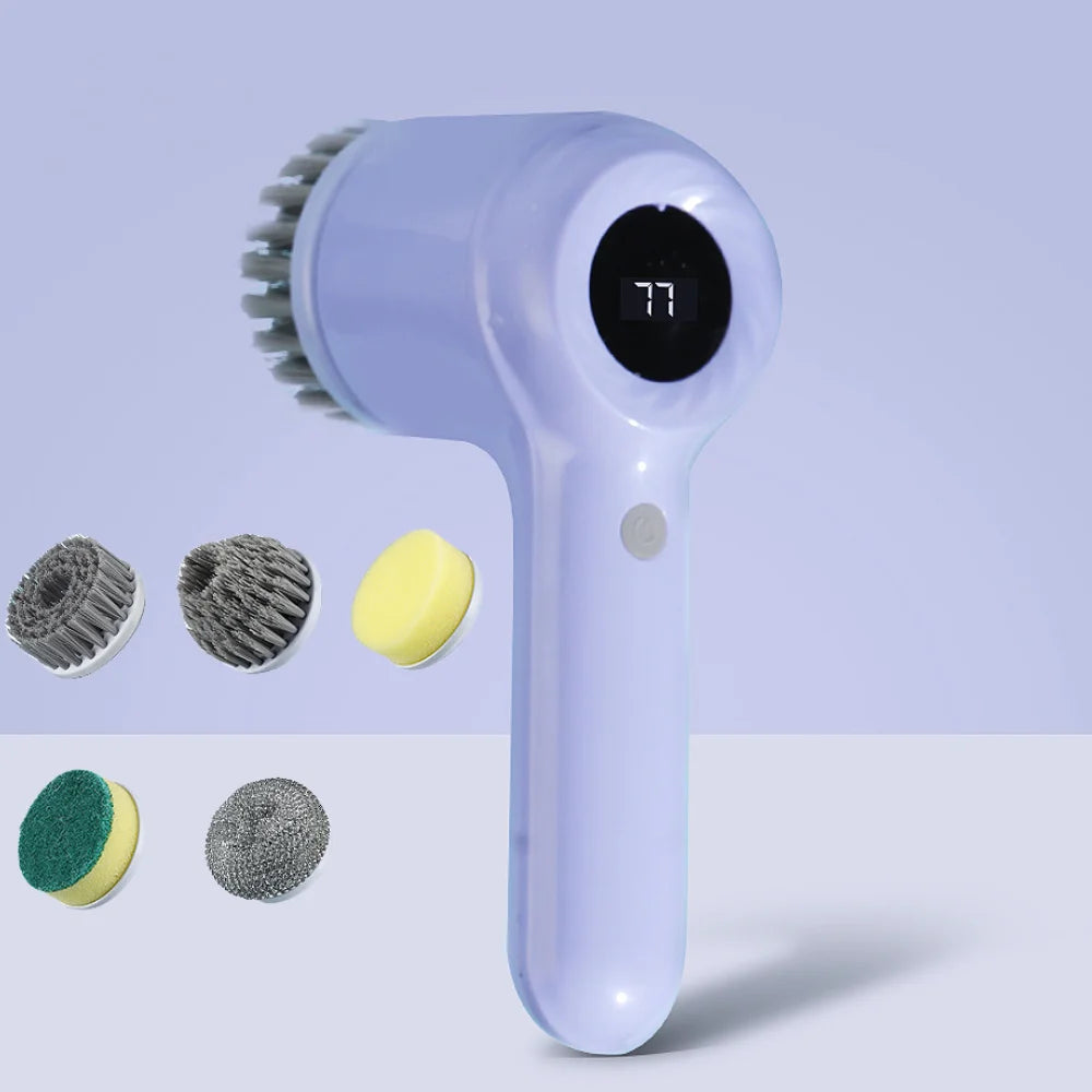BALASHOV USB Electric Scrubber – 5-Head Rotary Cleaning Brush Electric Cleaning Scrubber Axl PURPLE
