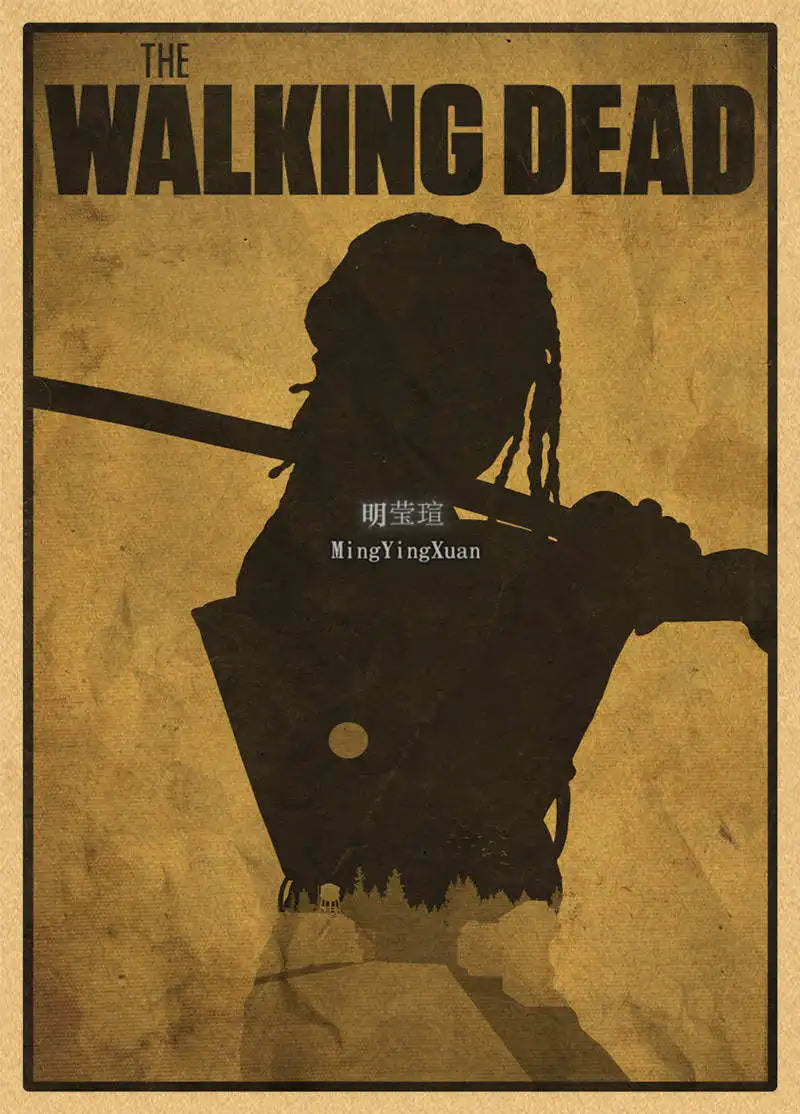 Walking Dead Vintage Kraft Paper Poster | Retro Wall Art Decor Wall Art Poster Axl