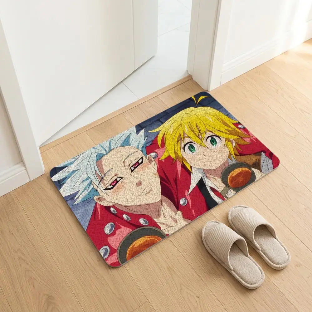 Anime Seven Deadly Sins Diatomite Bath Mat – Quick Dry Diatomite Bath Mat Axl White2 50x80cm