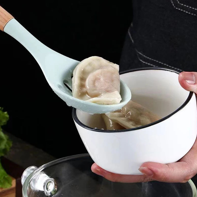Silicone Skimmer Slotted Serving Spoon – Eco-Friendly Kitchen Tool Silicone Kitchen Utensil Axl