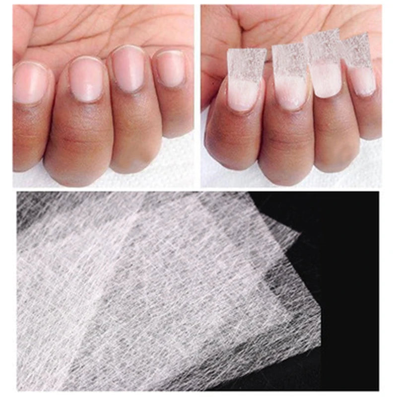 10Pcs Non-Woven Silk Nail Extension Forms | UV Gel Fiber Wraps Nail Extension Forms Axl