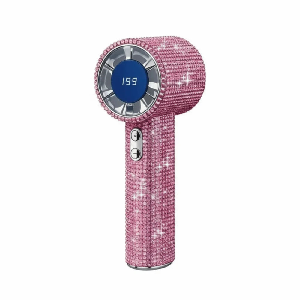 Mini Portable Diamond LED Personal Fan – Cute Sparkling Design Handheld Personal Fan Axl