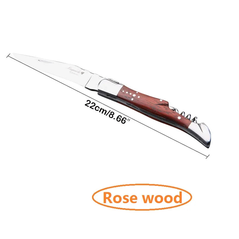 Laguiole Wine Corkscrew – Olive Wood & Stainless Steel Wine Corkscrew Axl Wine knife