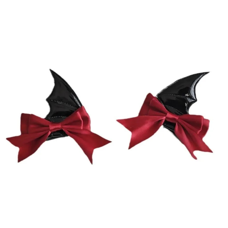 Halloween Devil Horn & Bat Wing Hair Clips – 6-Pc Cosplay Set Halloween Hair Clips Axl