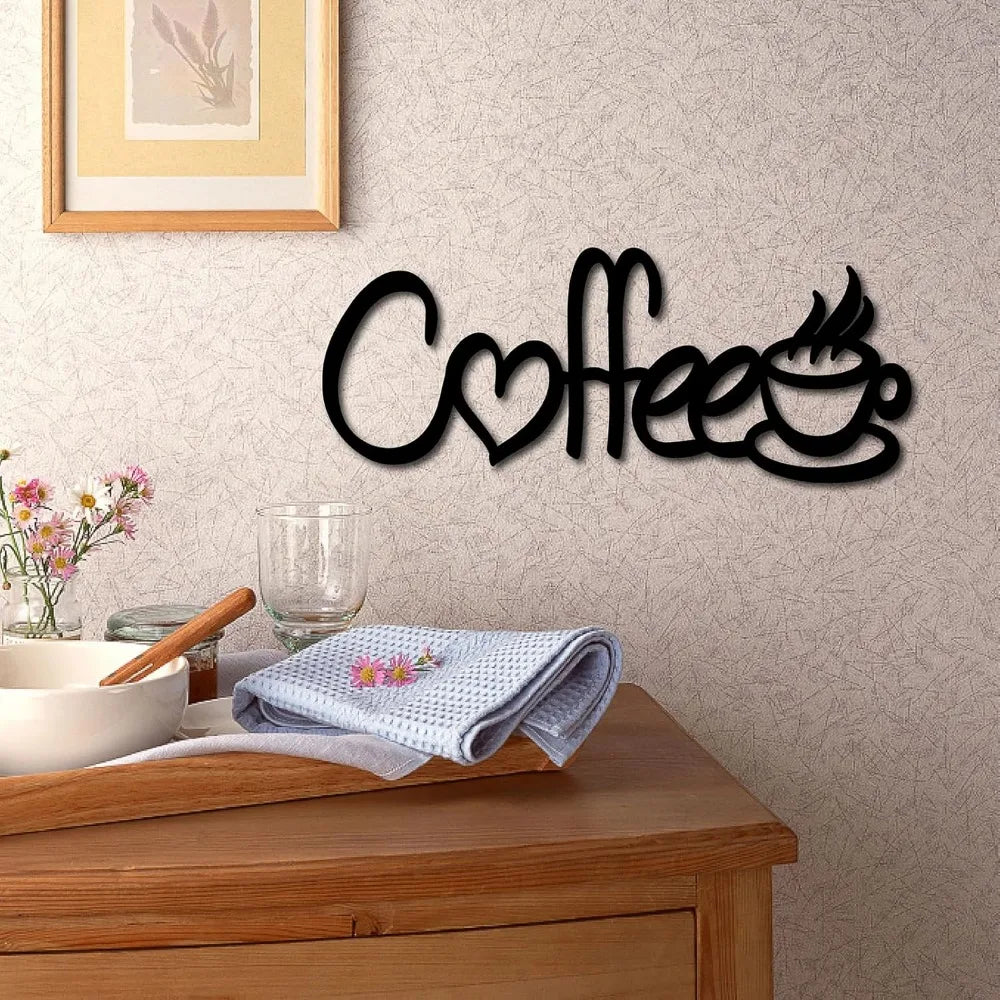 Laser Cut Wood Coffee Sign – Wooden Wall Art Décor 11.8" Wood Wall Sign Axl