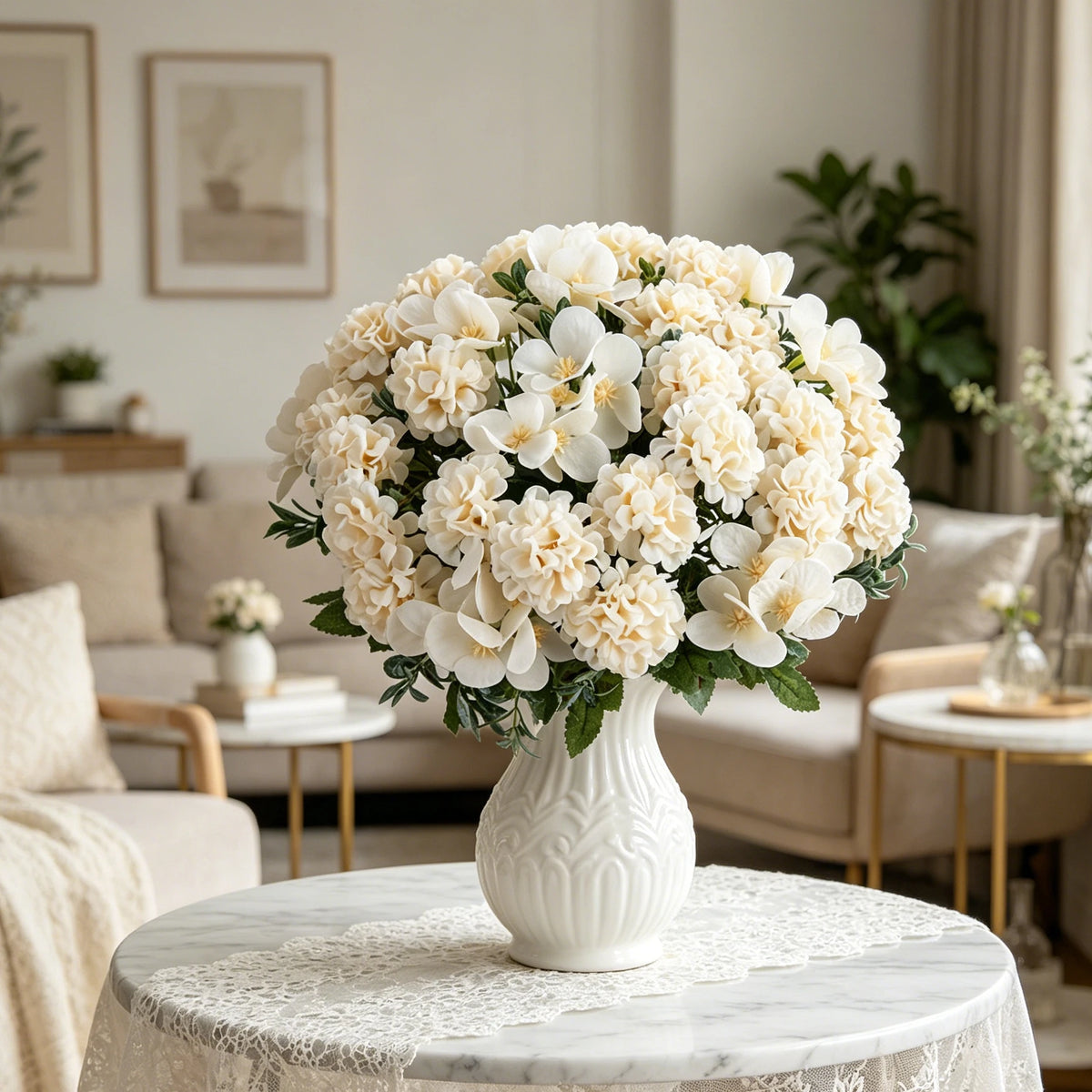 Silk Hydrangea Artificial Flower Bouquet | Wedding & Home Decor Artificial Flower Bouquet Axl