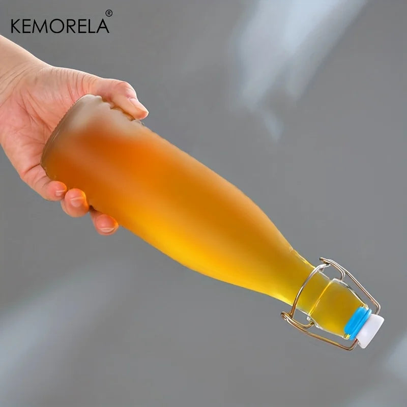 Frosted Glass Bottle 500ml/750ml – Airtight Flip Lock Brewing Jar Glass Brewing Bottle Axl