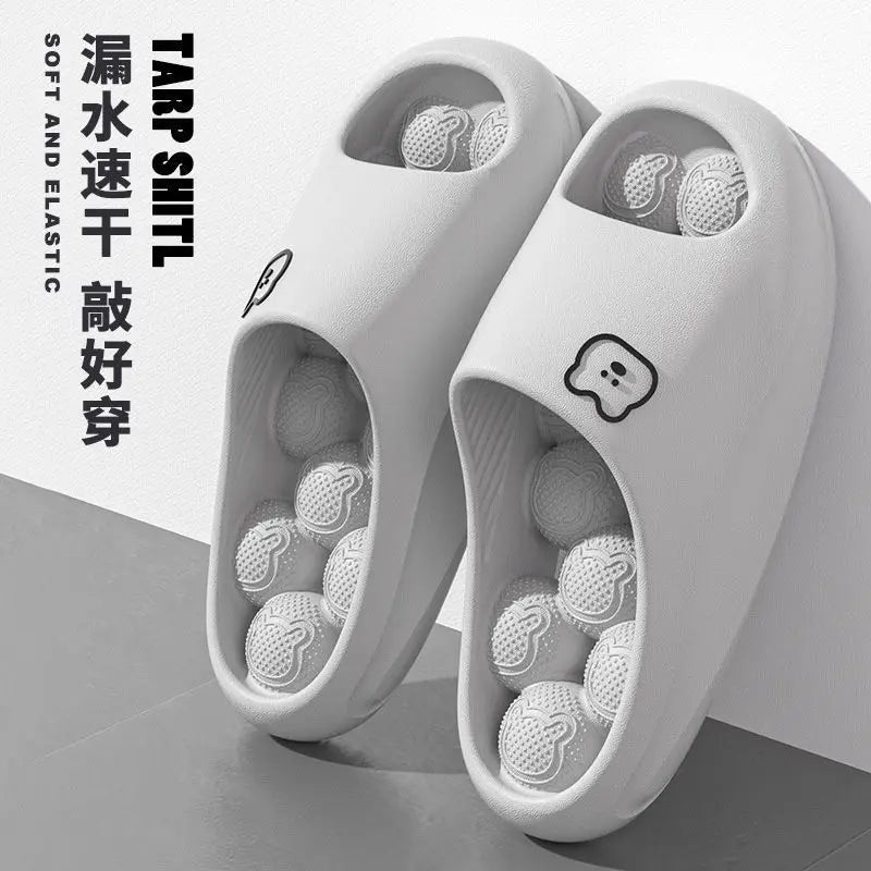 Women's Massage Platform Slides – Hollow Out Bathroom Slippers Massage Platform Slides Axl