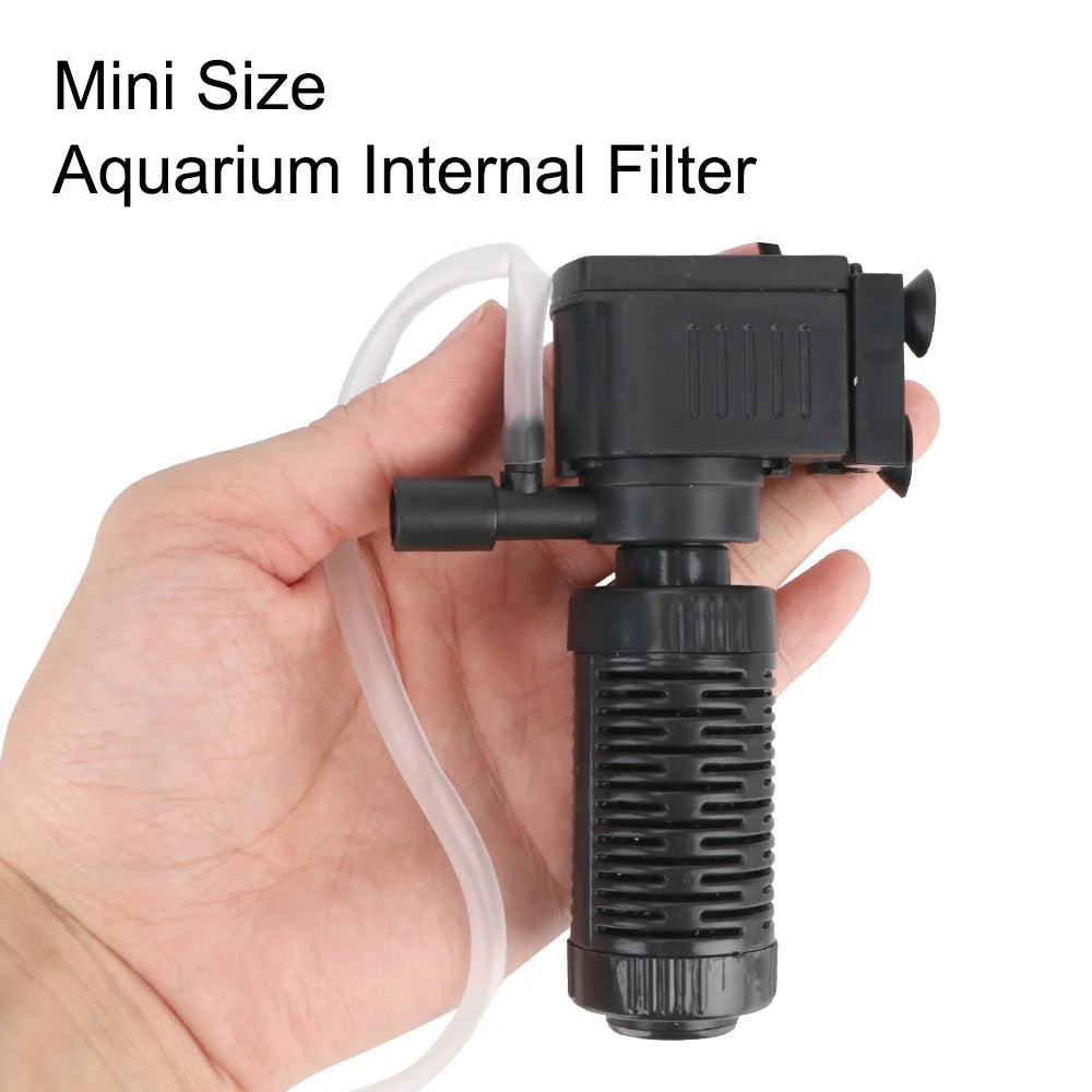 3-in-1 Mini Submersible Aquarium Filter with Oxygenation Aquarium Filter Axl