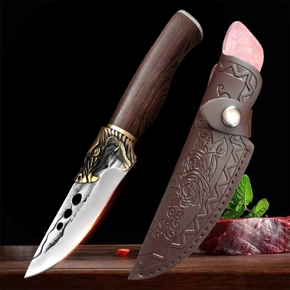 InLeung Forged Boning Knife – Sharp Stainless Steel Chef Knife Boning Chef Knife Axl knife with cover