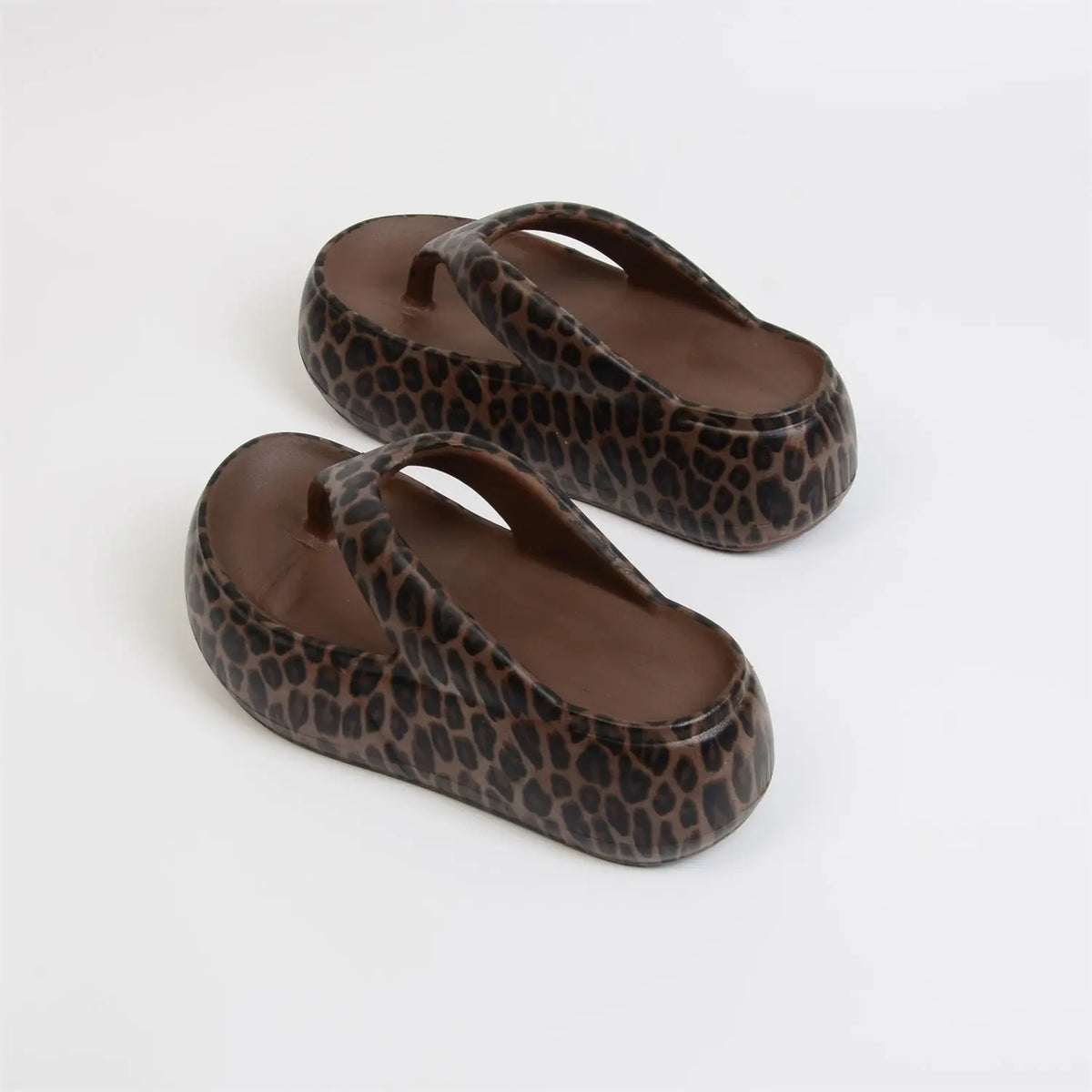 Women's Leopard Platform Slides – Chunky Sole Slippers | Lorilury Platform Slide Slippers Axl