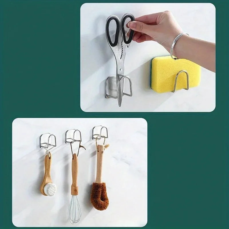 Suction Cup Stainless Steel Sink Rack – Sponge & Dish Holder Sink Organizer Rack Axl