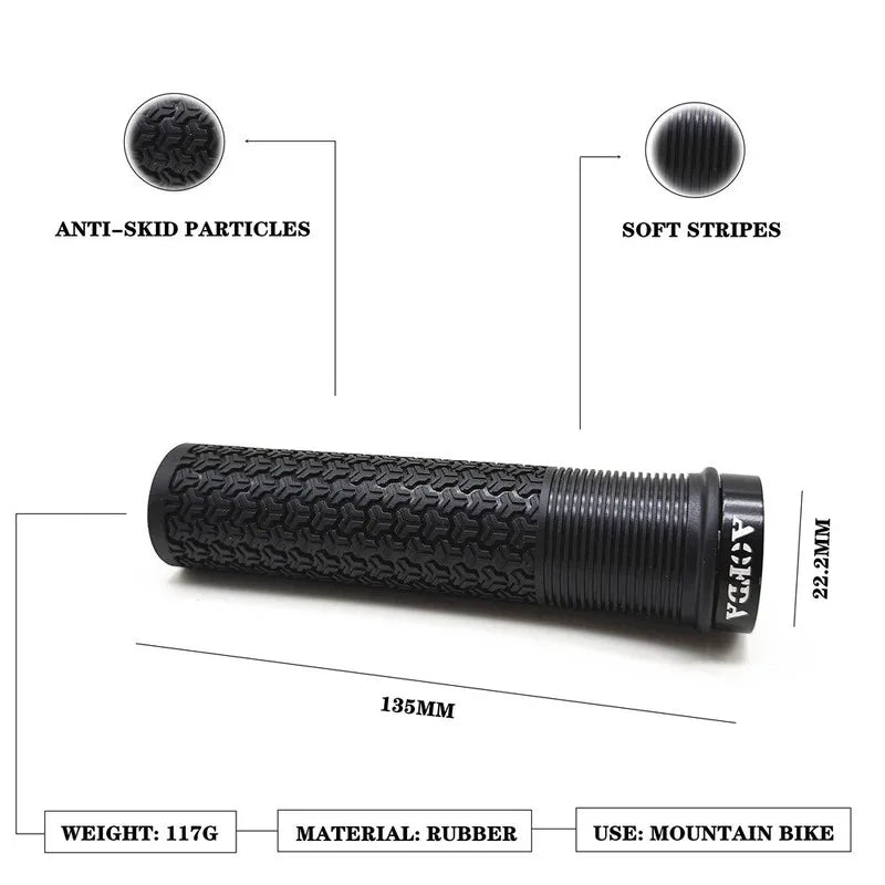 MTB Lock-On Handlebar Grips – Anti-Slip Rubber | Axl Bike Grips MTB Handlebar Grips Axl
