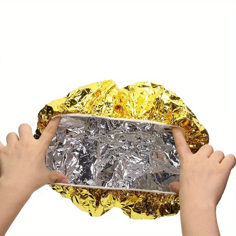 4-Pack Reusable Aluminum Foil Hair Conditioning Caps – All Types Hair Conditioning Cap Axl