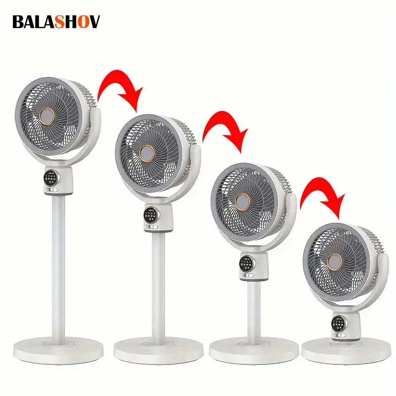 BALASHOV USB Rechargeable Silent Floor Fan with Timer | 12W Rechargeable Floor Fan Axl