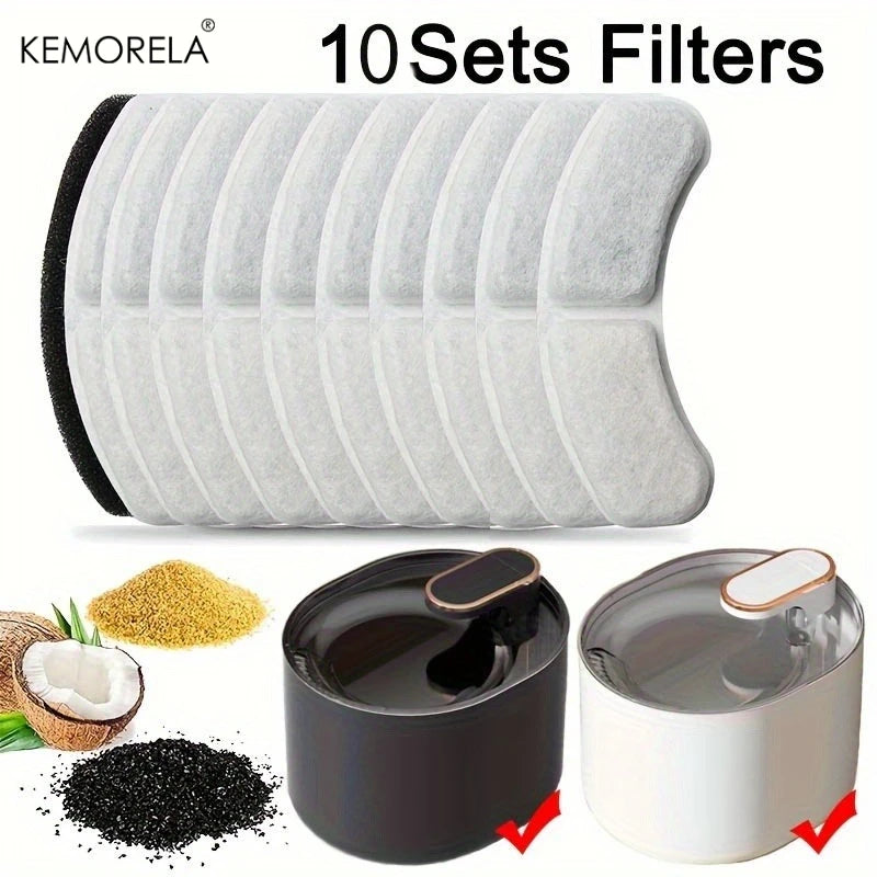 KEMORELA Cat Water Fountain Replacement Filters 10/15 Pack Pet Fountain Filter Axl