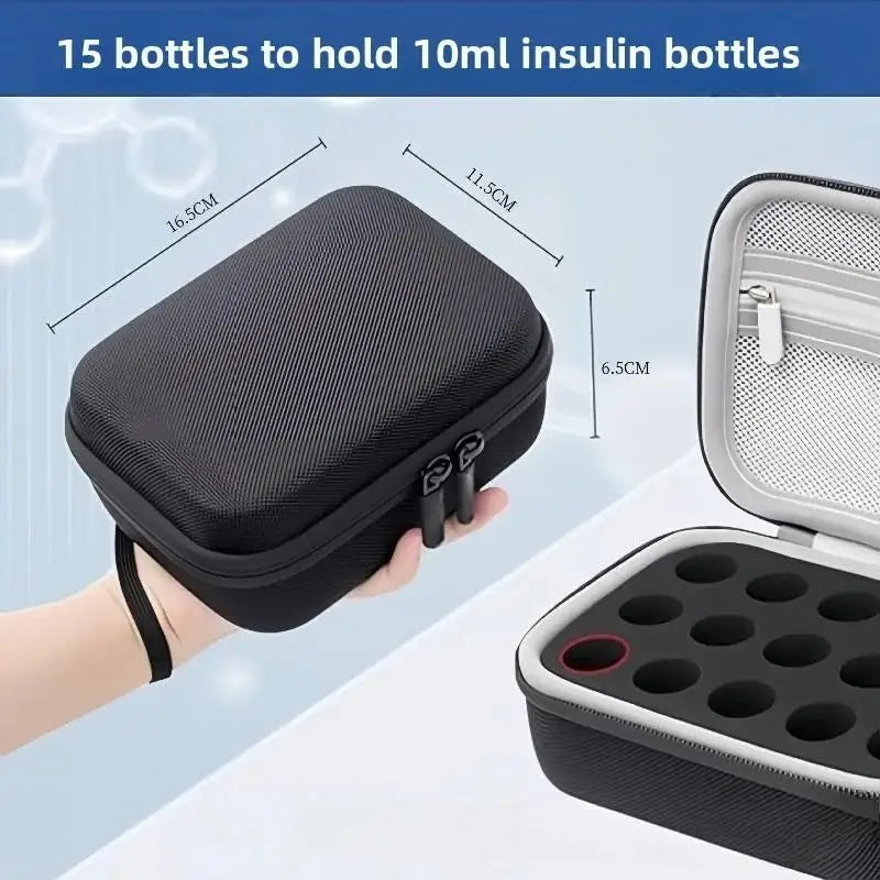 15-Grid EVA Hard Shell Medicine Vial Organizer Travel Case Medicine Storage Case Axl 15 grids