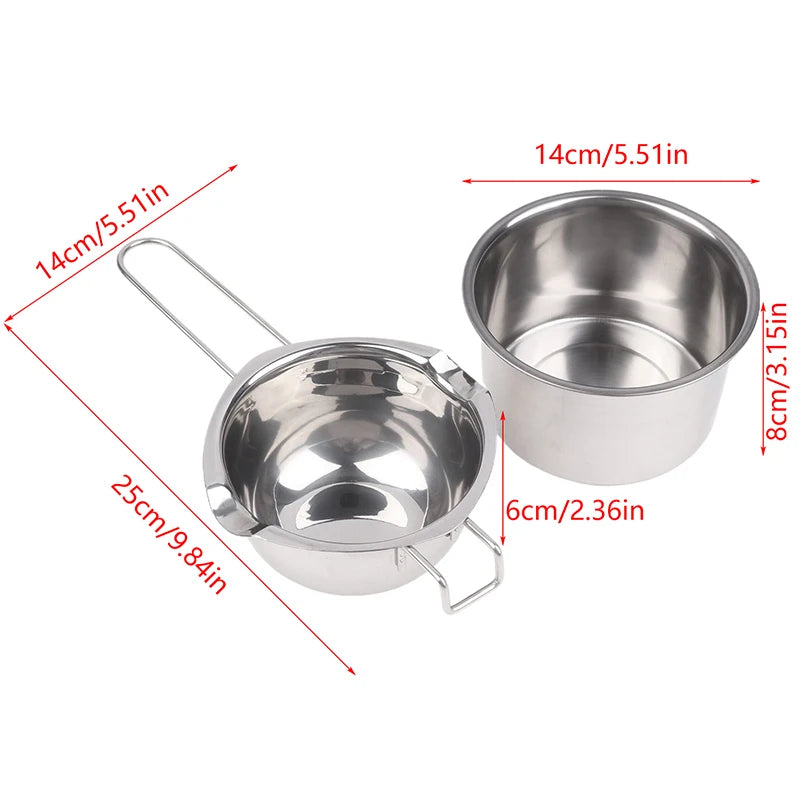 Stainless Steel Wax Melting Pot for Candle Soap & Candy Making Wax Melting Pot Axl Silver