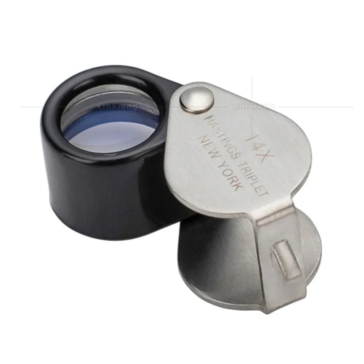 14X Folding Jeweler's Loupe – All Metal Magnifier & Leather Case Jeweler's Loupe Axl