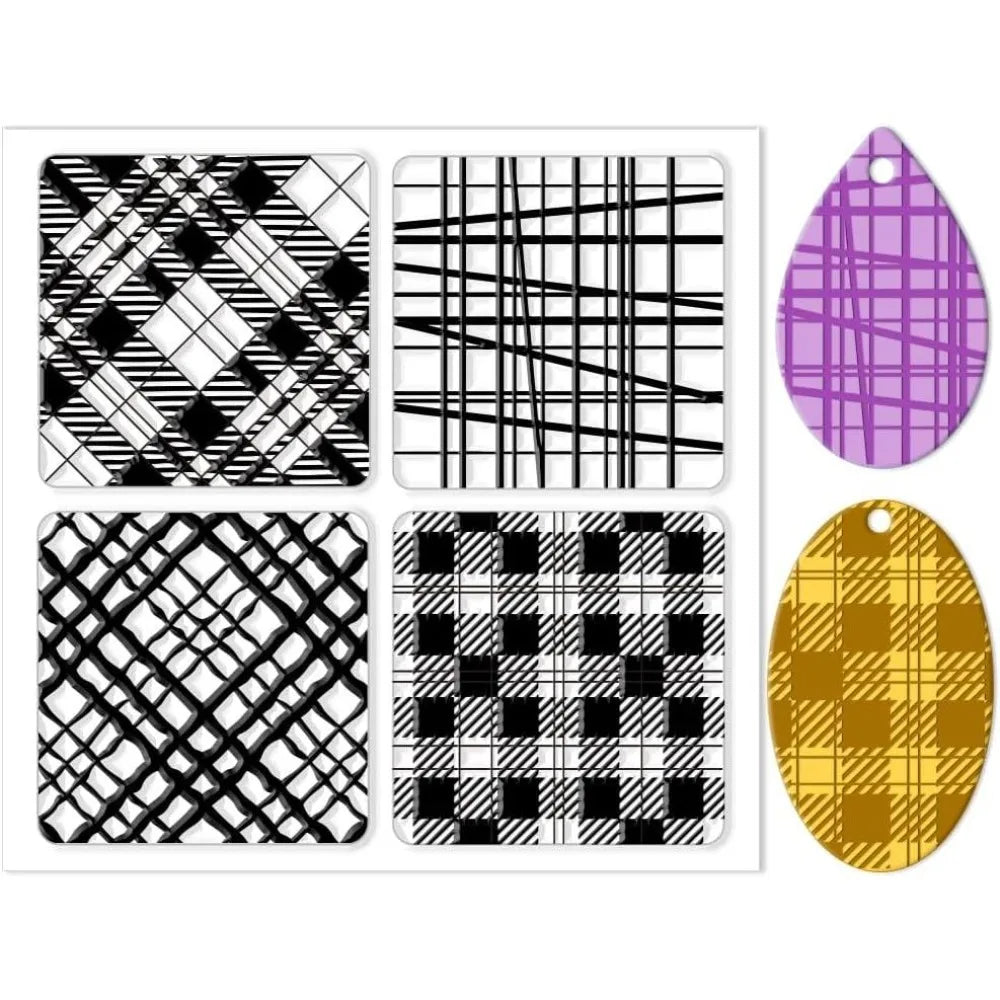 Plaid Clay Texture Mat Stamps – DIY Jewelry & Card Making Clay Texture Stamp Axl AECH04-19546