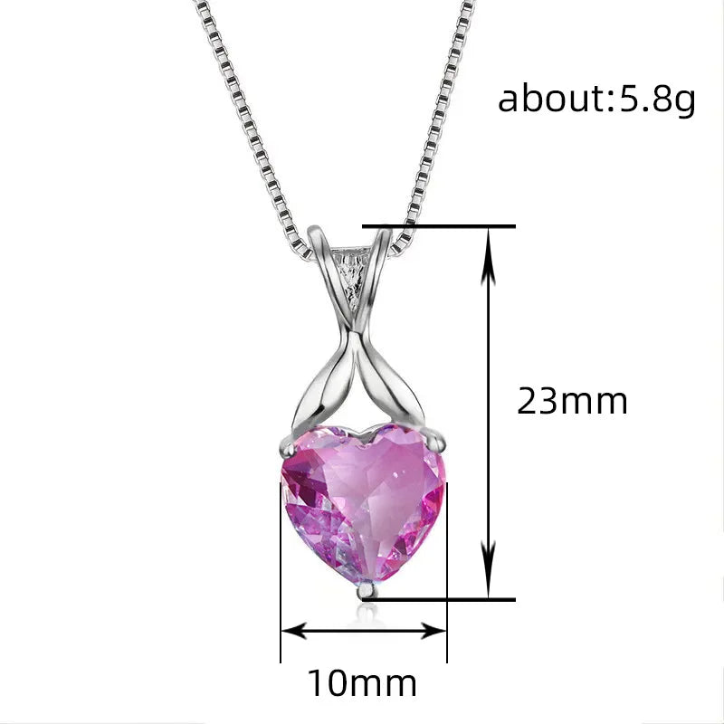 Huitan Heart CZ Pendant Necklace – Women's Fashion Jewelry Pendant Necklace Axl
