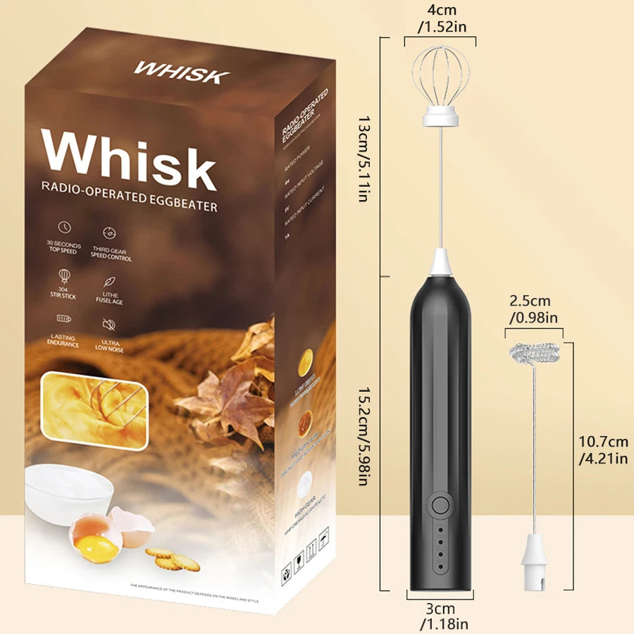Mini Handheld Electric Milk Frother – Type-C Rechargeable Handheld Milk Frother Axl Black Color