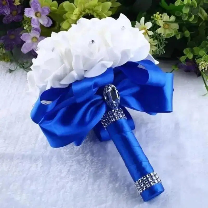 Crystal Rose Pearl Bridal Bouquet – Silk Artificial Wedding Flowers Artificial Bridal Bouquet Axl