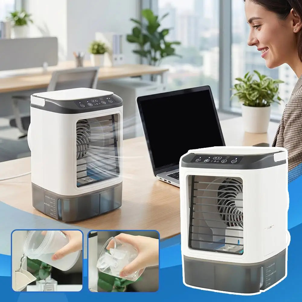 Portable USB Evaporative Air Cooler – Mist Fan & LED Light Evaporative Air Cooler Axl