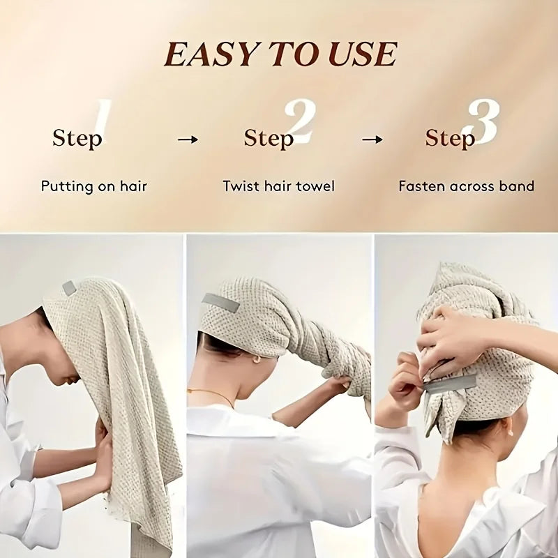 Women's Quick-Dry Microfiber Hair Towel Wrap – Thick & Curly Microfiber Hair Turban Axl