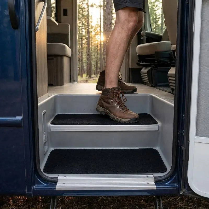 RV Step Mats 2pcs Anti-Slip Felt Carpet for Motorhome Trailer RV Step Mats Axl