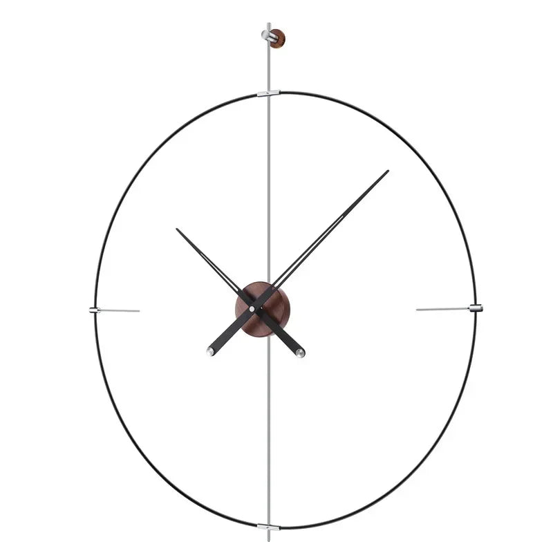 Large 3D Silent Wall Clock – Modern Nordic Luxury Decor 80cm Wall Clock Axl Walnut Diameter 60CM