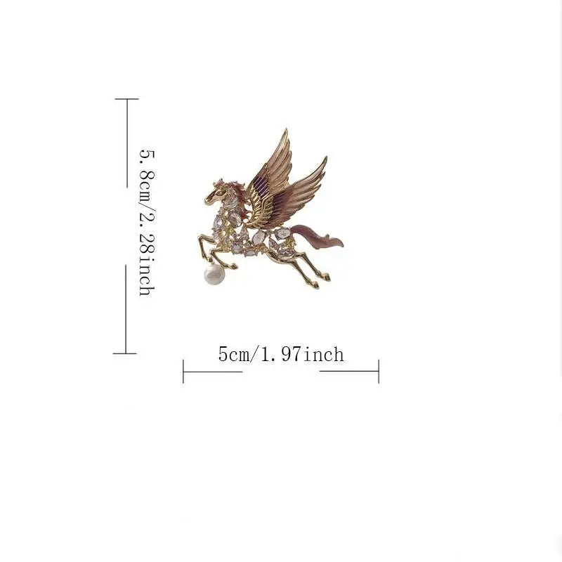 Crystal Pegasus Wing Horse Brooch – Luxury Fashion Pin for Women Fashion Brooch Pin Axl